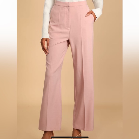 Lulus Pants - EUC Women’s Lulu’s Blush Pink High-Waisted Wide-Leg Pants/Trousers